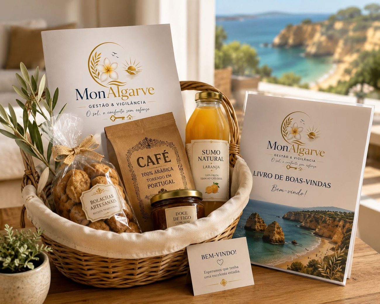 Cesto de boas-vindas MonAlgarve com produtos locais